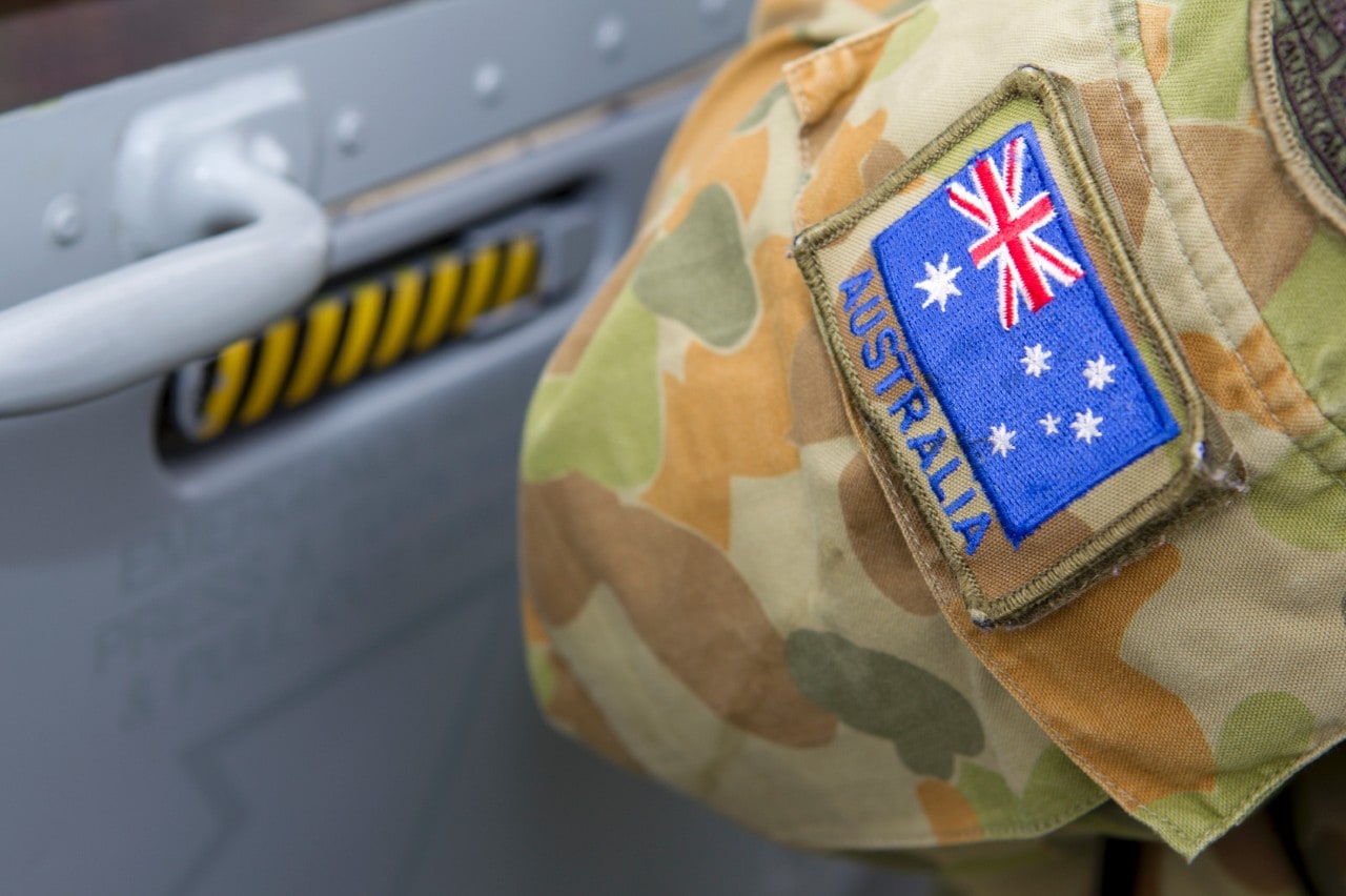An insignia on the arm of a member of the Australian Defence Force personnel. Image: iStock