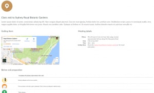 Screenshot of a Canvas page template with embedded map