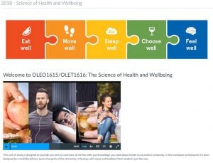 Home page for The Science of Health and Wellbeing OLE unit
