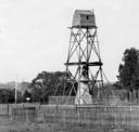 Sydney: Governor Bourke's statue with scaffolding.