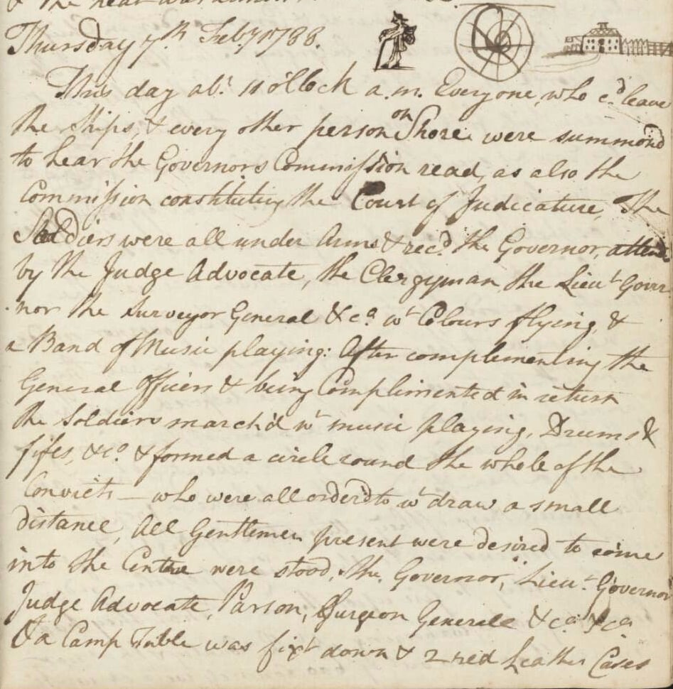 Journal of Arthur Bowes Smyth, 7 February 1788