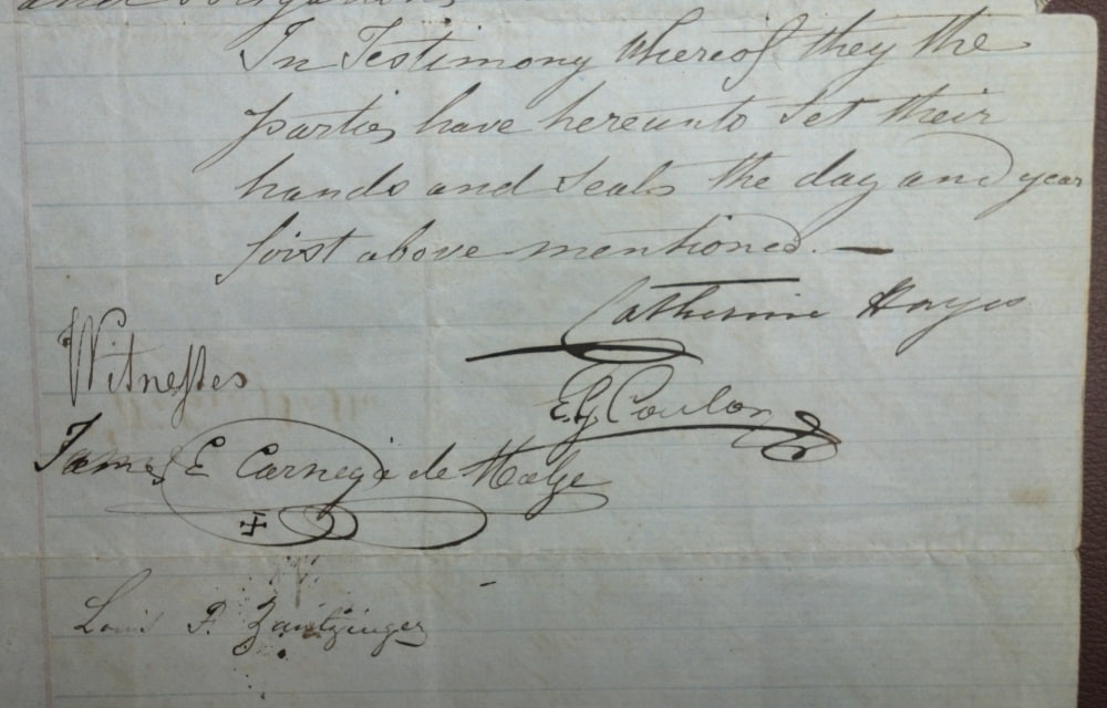 Agreement between Catherine Hayes and Georges [Emile] Coulon, San Francisco, 6 July 1854; State Library of New South Wales, DLMSQ 606