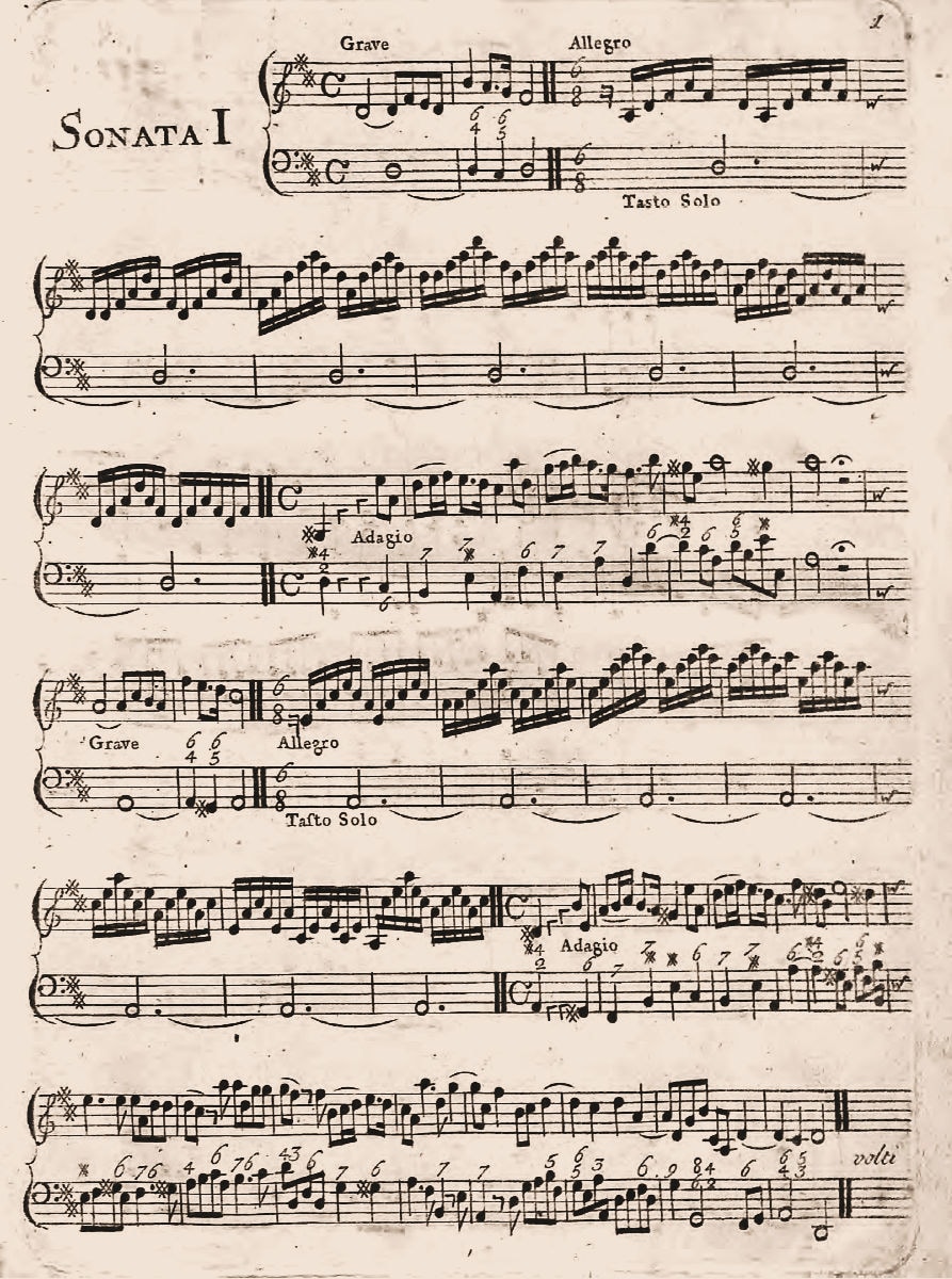 Corelli, Sonata op. 5 no. 1, Walsh's plate