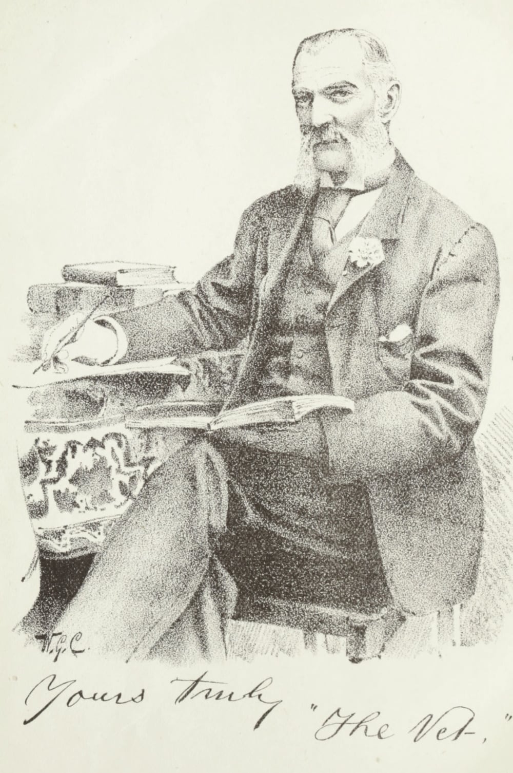 Marryat Hornsby (frontispiece, Old time echoes of Tasmania, 1896)