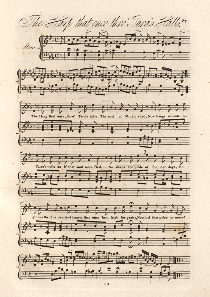 The harp that once through Tara's halls, from Irish melodies set 1 (London, 1807)