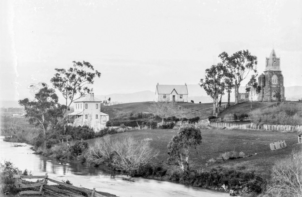 St. John the evangelist Catholic church, Richmond, TAS; glass plate negative, probably taken by C. P. Ray, c. early 1900s (NS392); Archives Office of Tasmania