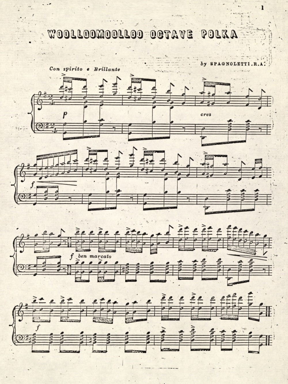 The Woolloomooloo octave polka, by E. Spagnoletti senior (Sydney, 1858)