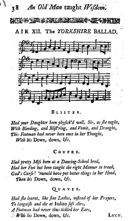 Air 12 The Yorkshire ballad (The virgin unmask'd, 1735, 38)