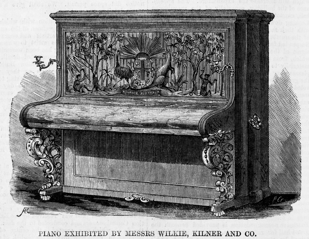 Piano exhibited by Messrs. Wilkie, Kilner and Co.; Melbourne Exhibition, 1866