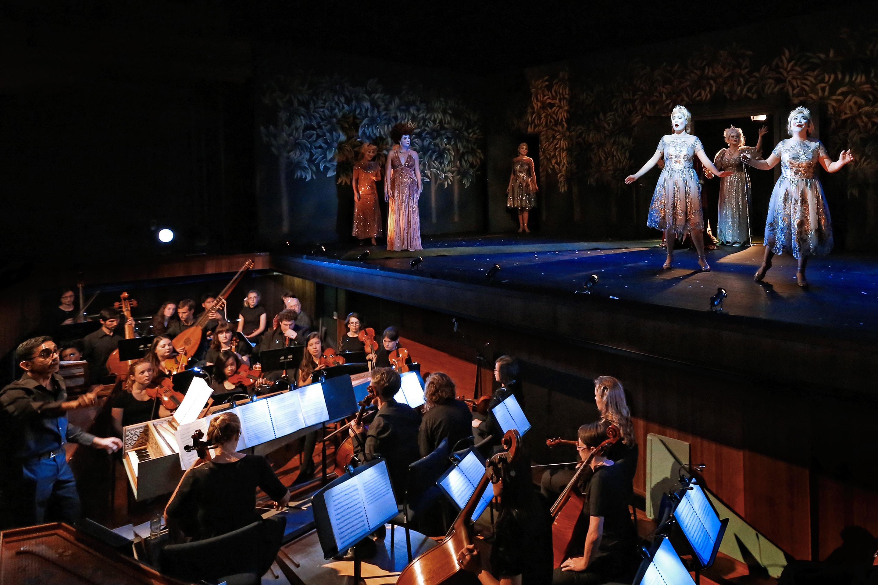 Orchestra pit during opera performance