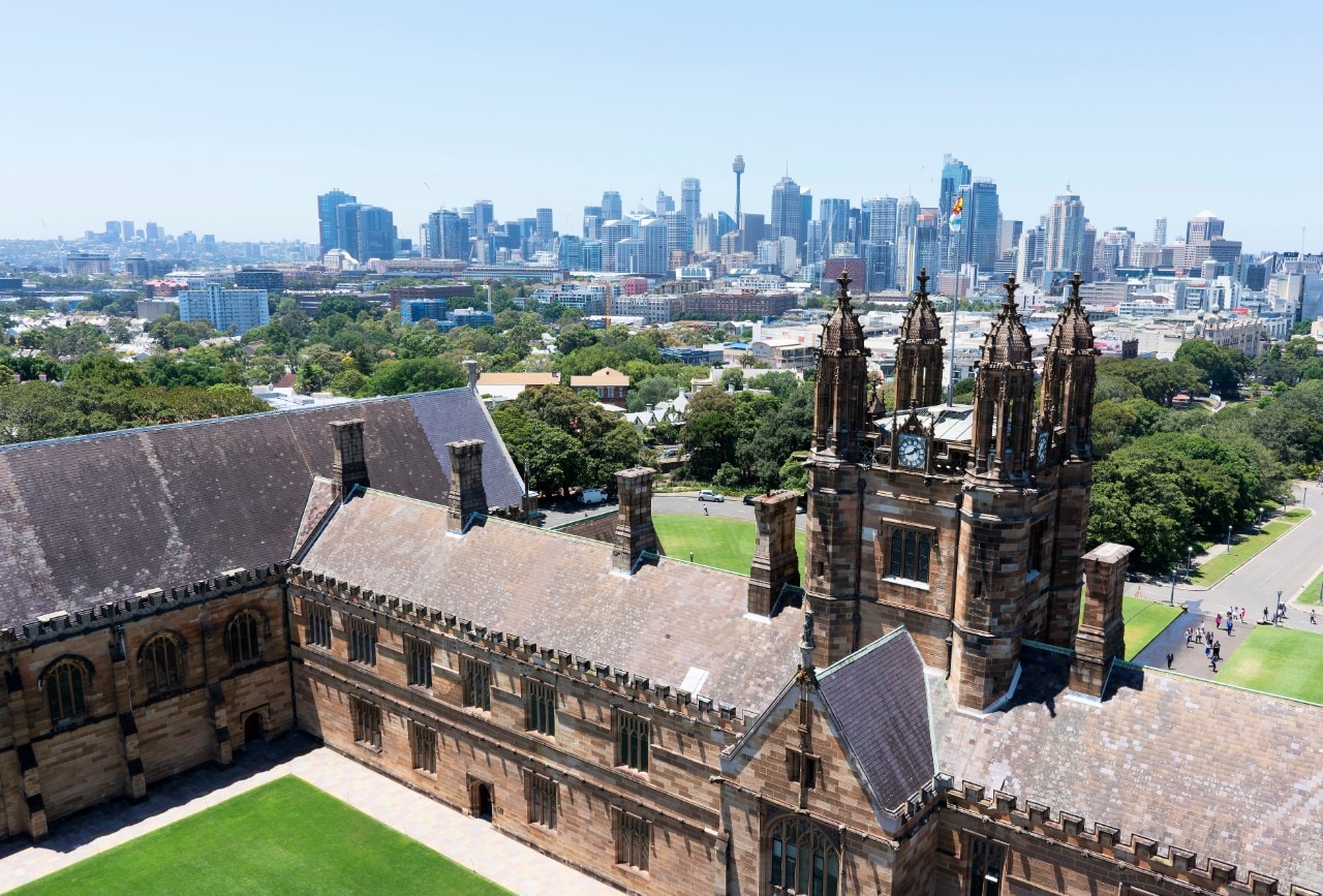 City view from the Quadrangle Building