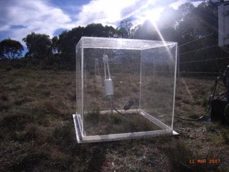 portable gas exchange chamber for measuring ecosystem respiration