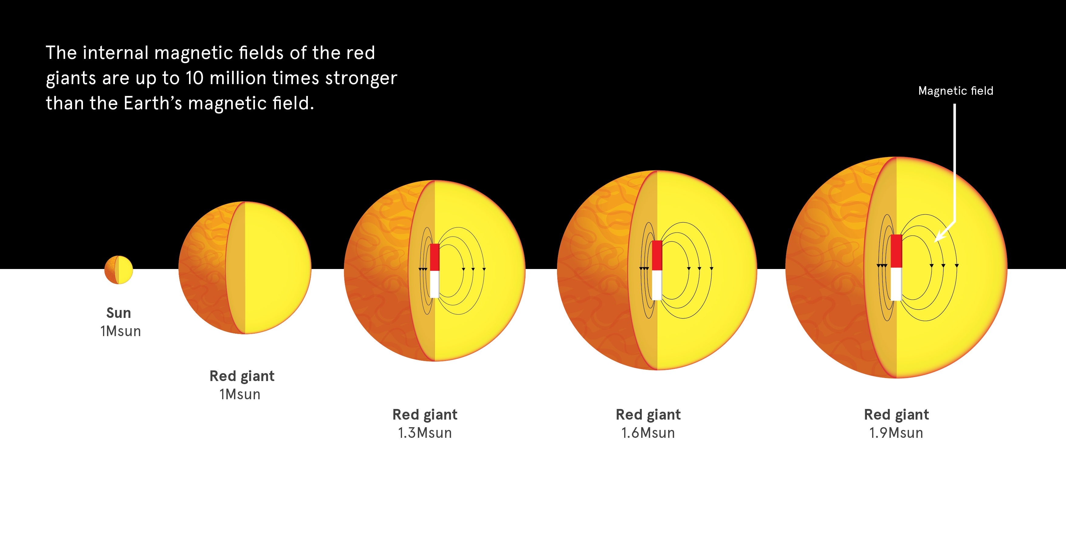 5 масс солнца. Размер магнитного поля солнца. As the Sun becomes a Red giant, it grows to 256 times its current Size..