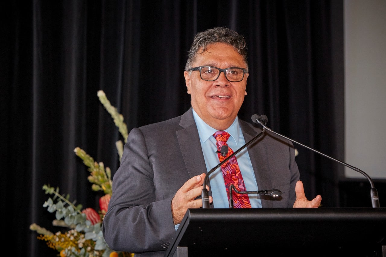 Photo of Professor Shane Houston, Deputy Vice-Chancellor (Indigenous Strategy and Services) speaking at the event.