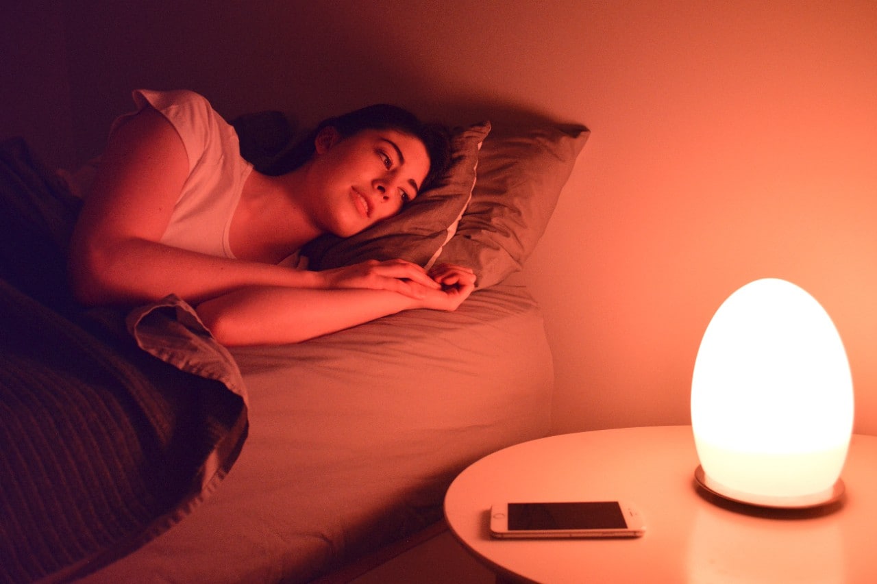  LEO, created by Heidi Laidler, Mark Ollis and Annabelle Pound, is a smart-home bed side table lamp designed to help stressed people to relax before bed using light and sound and by guiding users through breathing exercises.
