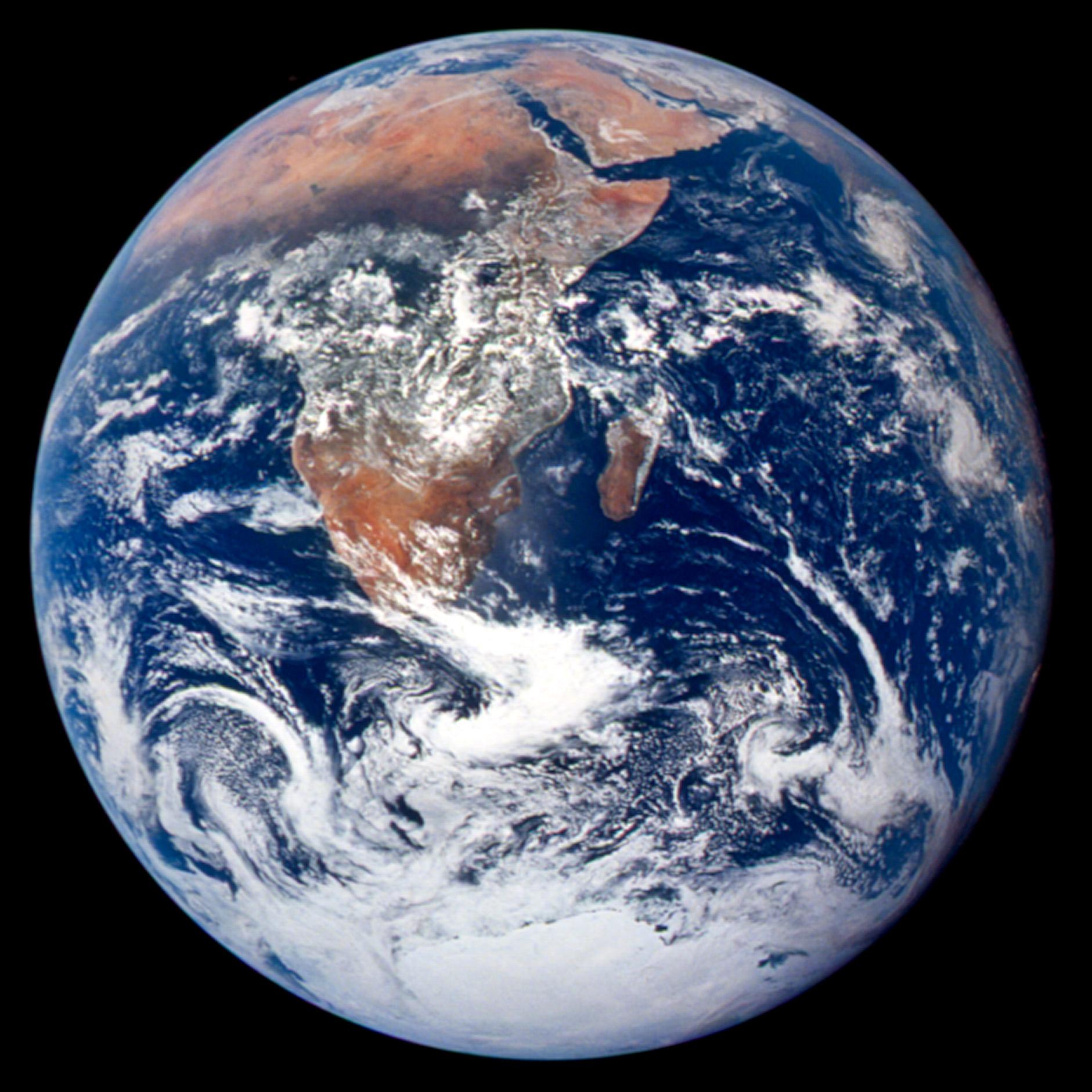 The first picture of the entire planet Earth was captured on the Apollo 17 mission in 1972. Photo credit: NASA