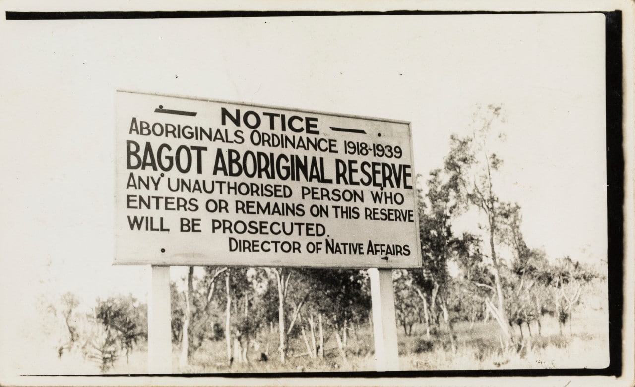 A sign that says Bagot Aboriginal Reserve