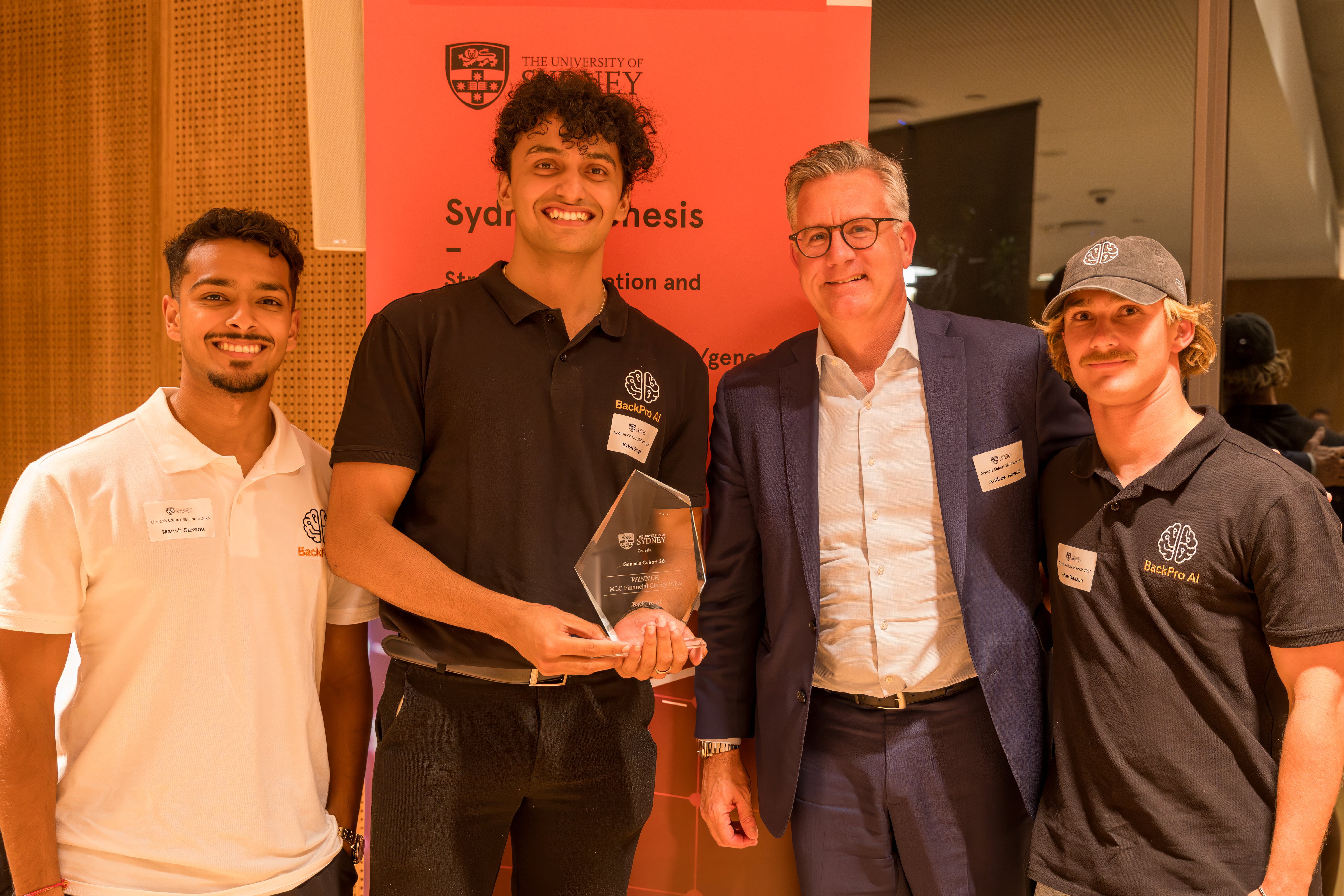 BackPro AI founders receiving award