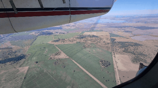 HyVista taking hyperspectral airborne imagery of remanent vegetation (potential koala habitat) in agricultural land. Credit: Glen Huber