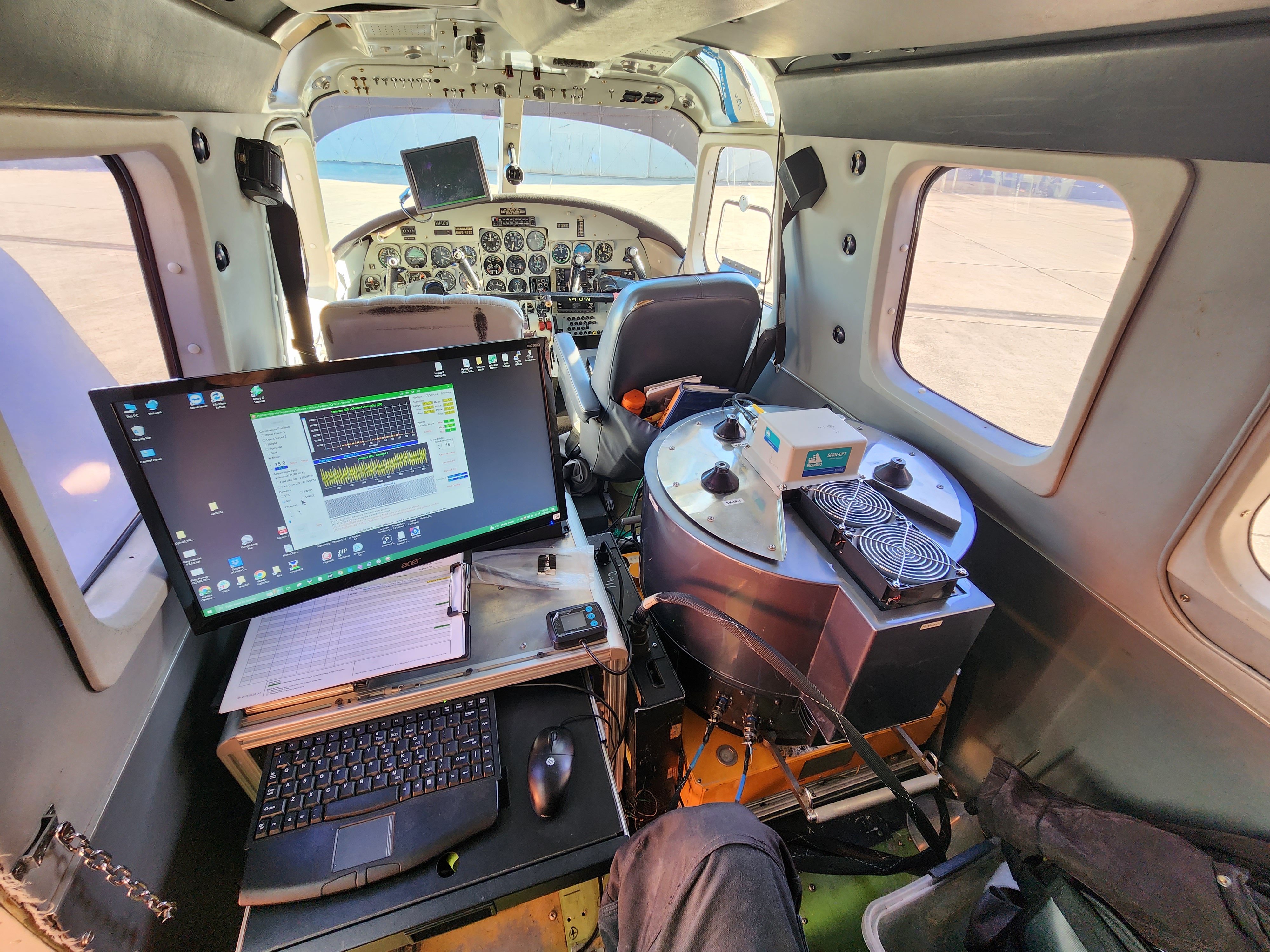 Hyperspectral airborne imagery technology being operated Source: Glen Huber