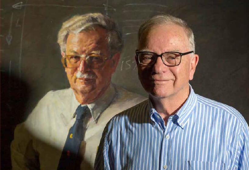 Don Heussler with the portrait of Rolf Prince