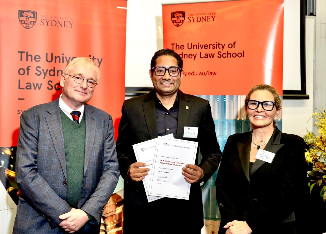 Professor Simon Bronitt, Ravi Prakash Vyas and Justice Chrissa Loukas-Karisson