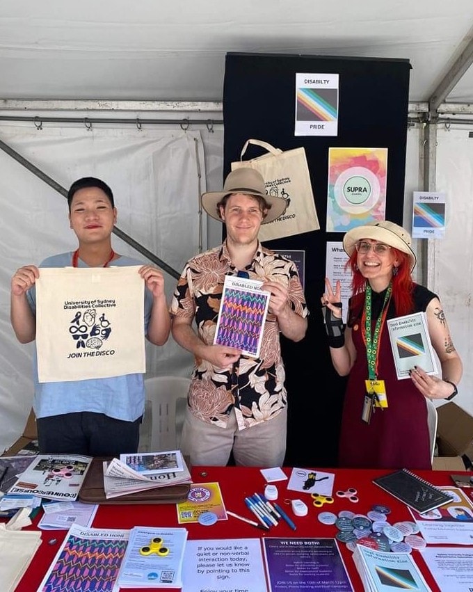 SRC Disability and Carers Officers Khanh Tran and Jack Scanlan, with postgraduate student and SUPRA Disability Officer Gemma Lucy Smart