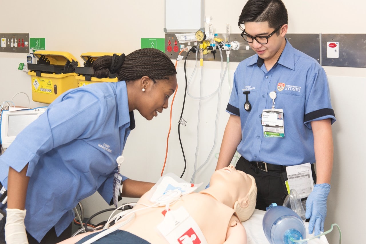 Westmead Nursing Students working with CPR dummy 