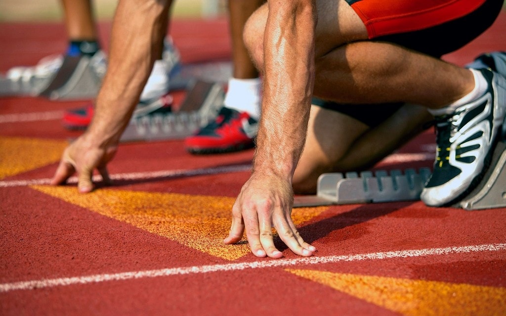 Athlete at the starting block