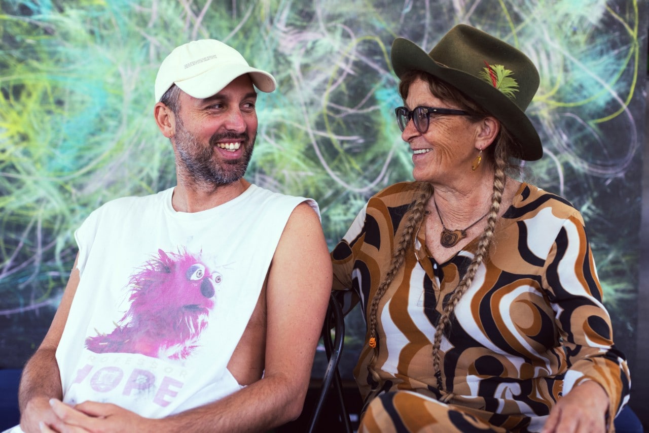 Jack Manning Bancroft and Dr Bronwyn Bancroft sitting together smiling at each other