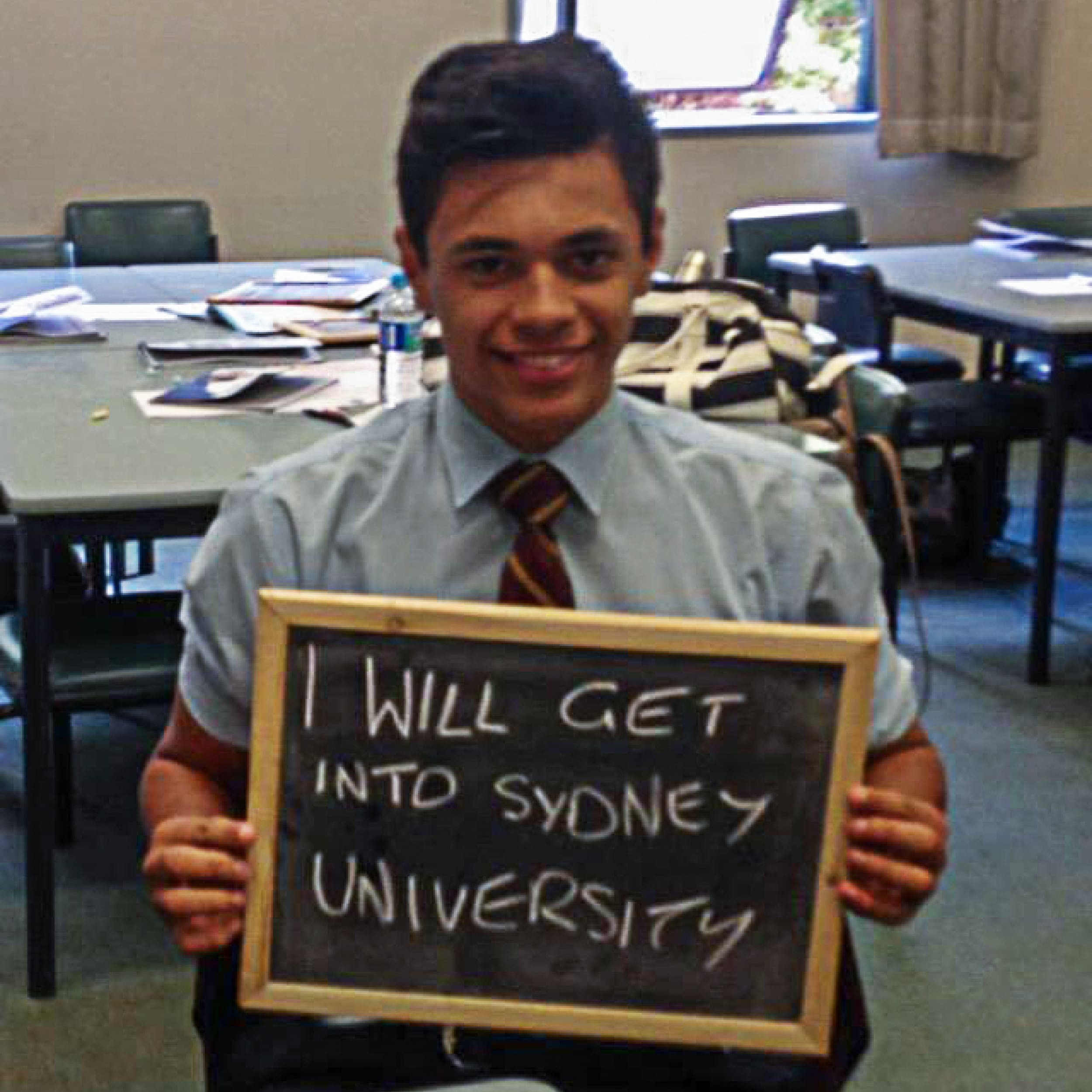 A photo of Patrick taken on an excursion at the University of Sydney when he was 15 years old. 