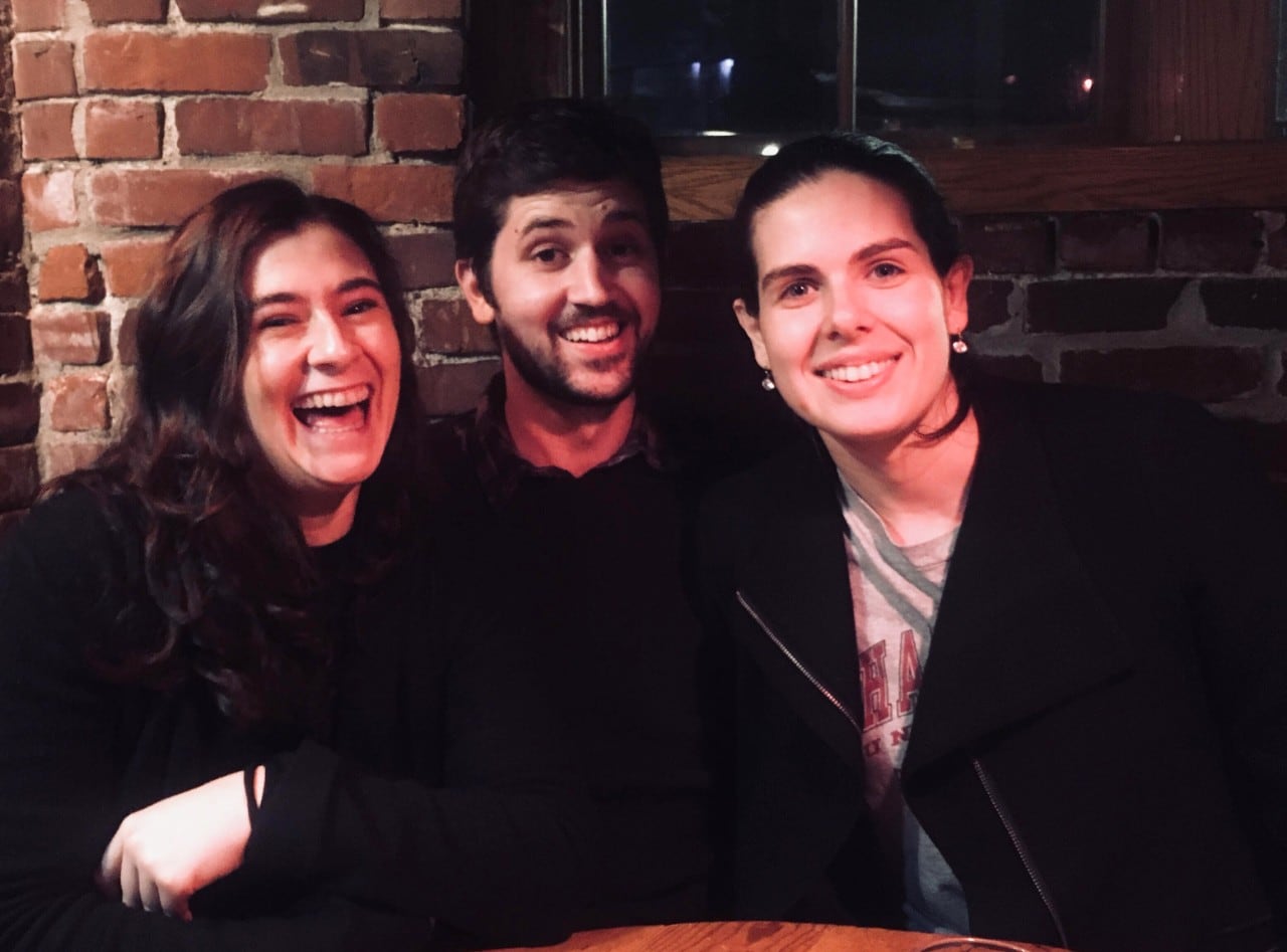 Department of Philosophy PhD students Dominic Dimech, Elena Gordon and Lucinda Nicolls Small in the US.