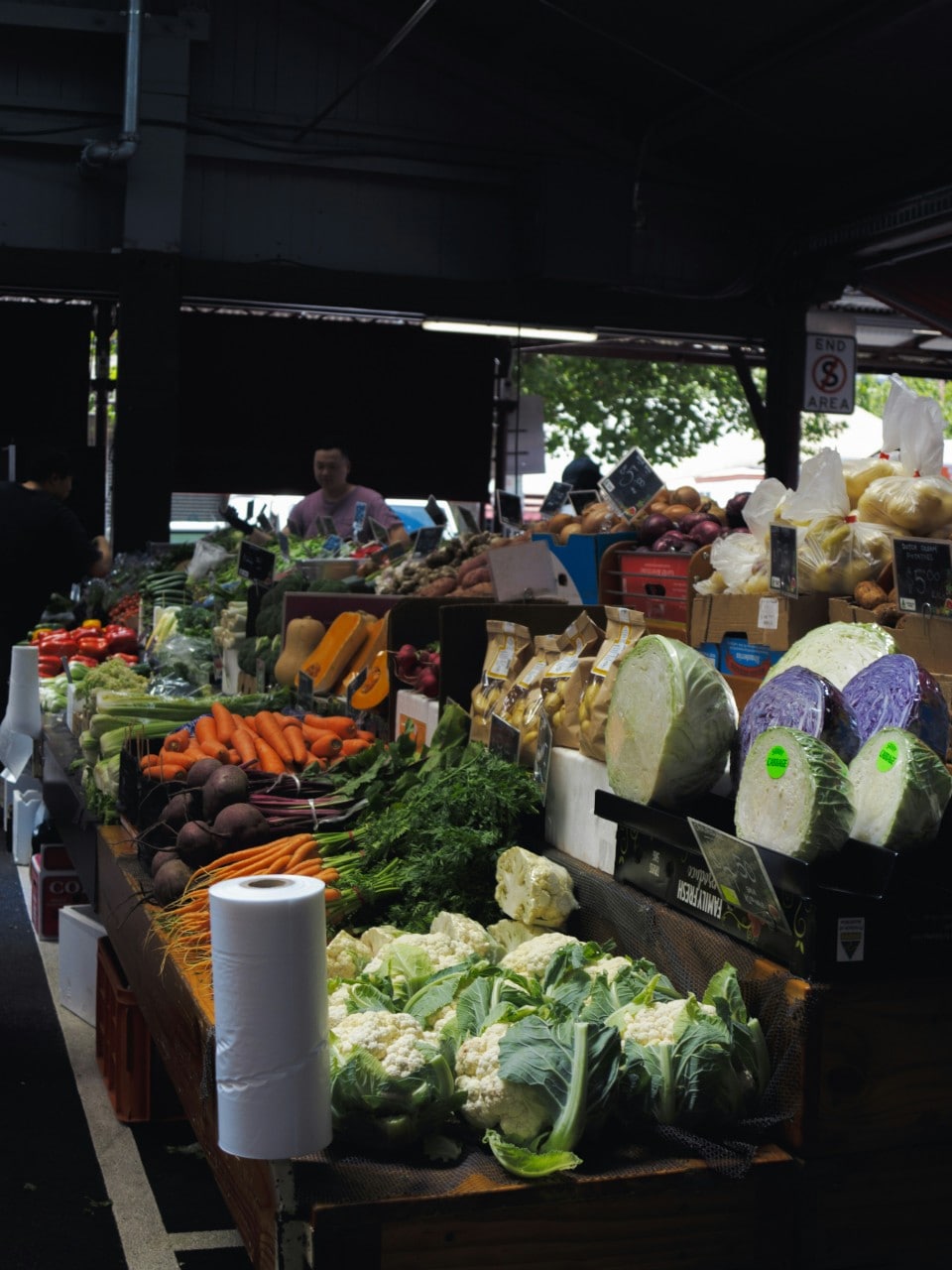 Fresh produce at a farmers market