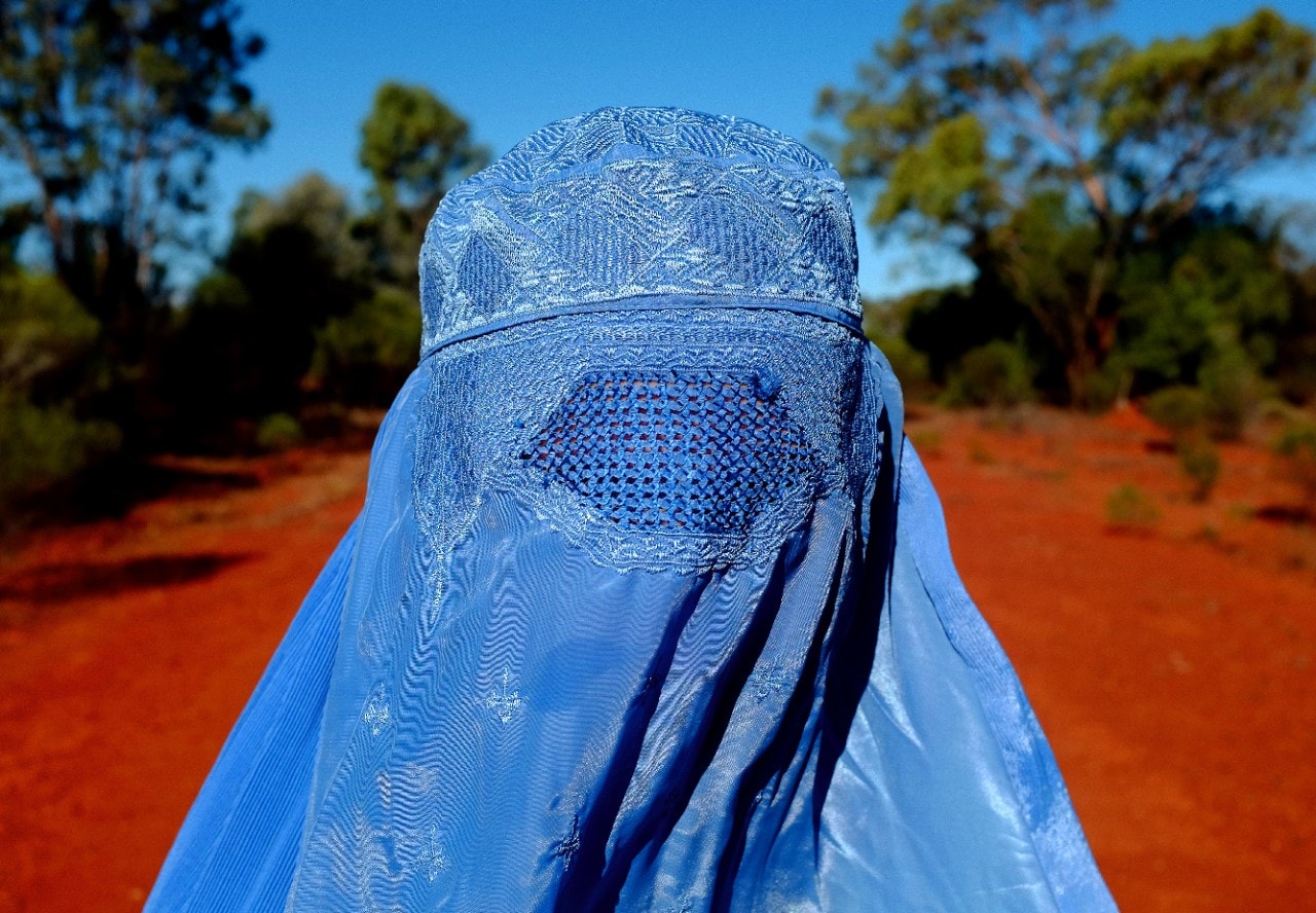 Blue Burqa in a sunburnt country