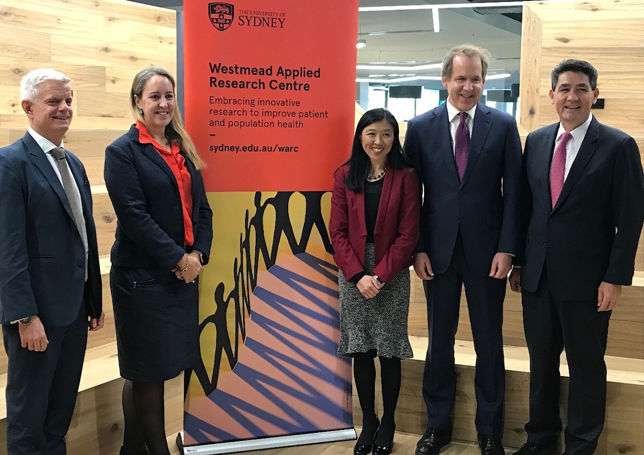 Professor Chris Peck, Associate Professor Julie Redfern, Professor Clara Chow, Professor Duncan Ivison ans Dr Geoff Lee MP