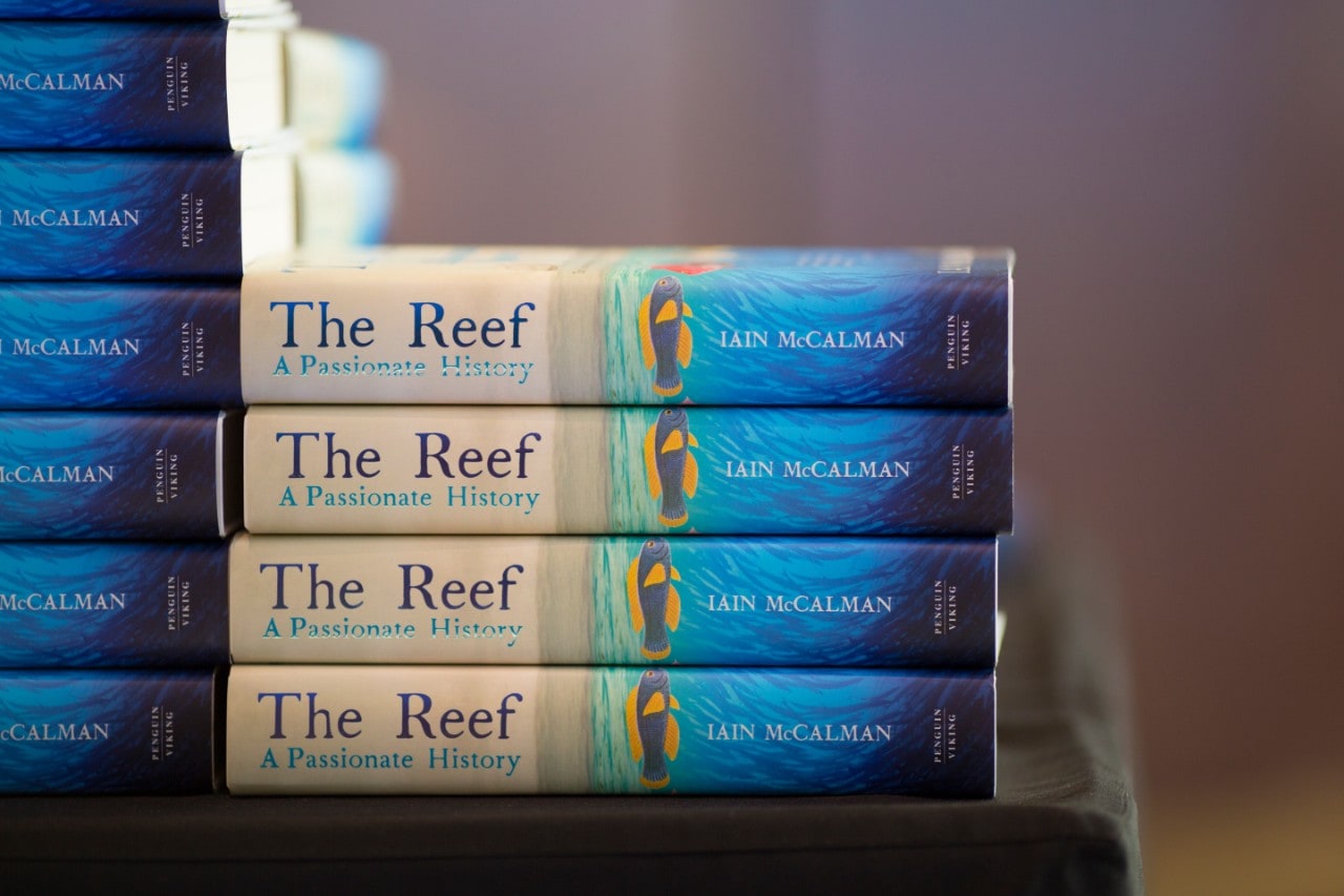 Book covers of The Reef by Professor Iain McCalman. 