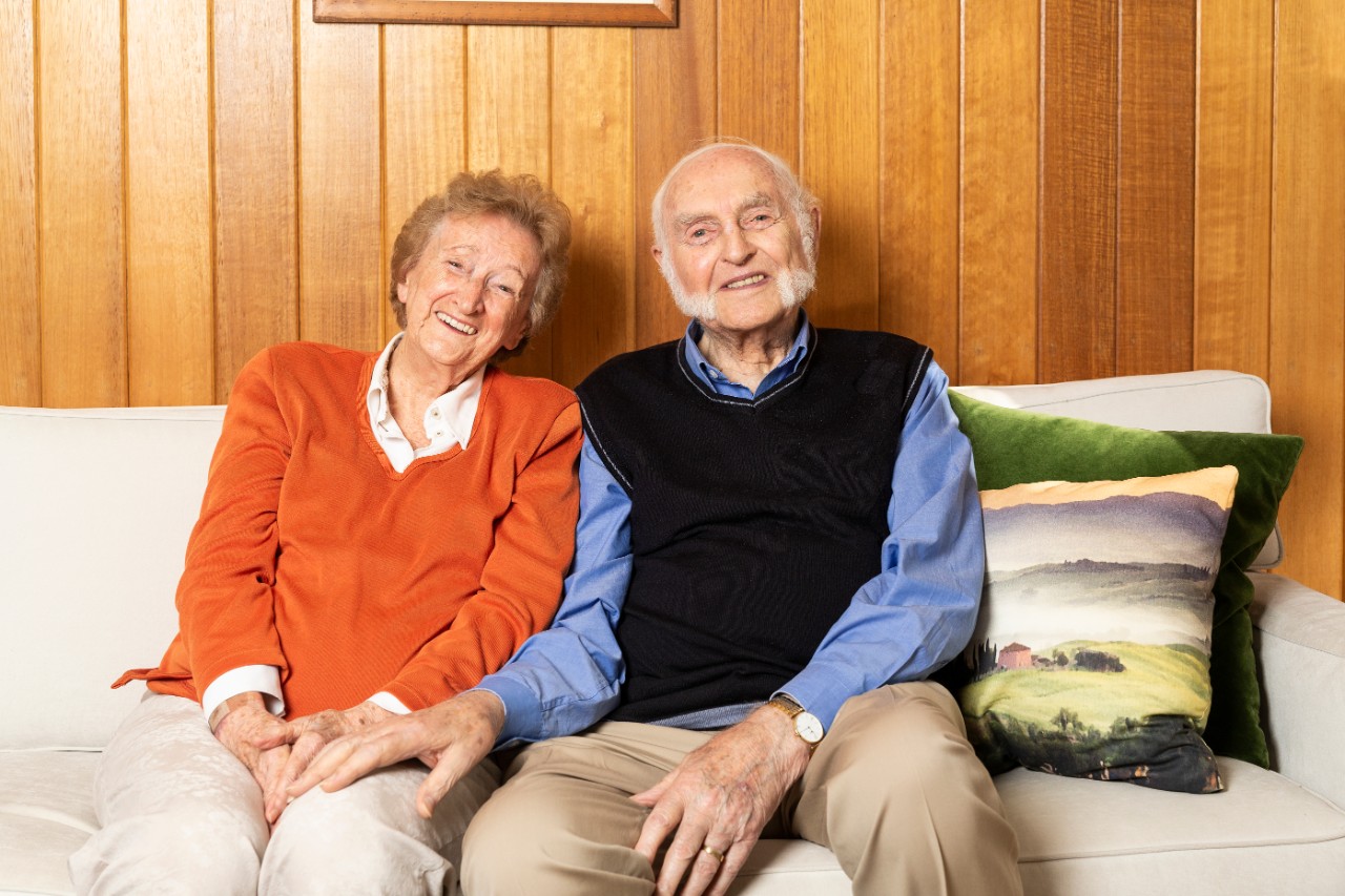 Portrait of Patricia and Cecil Churm, who support the University's research into motor neurone disease.