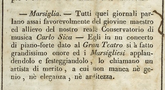 [Report of recent concert in Marseilles], L'Interprete [Naples] (9 October 1839)