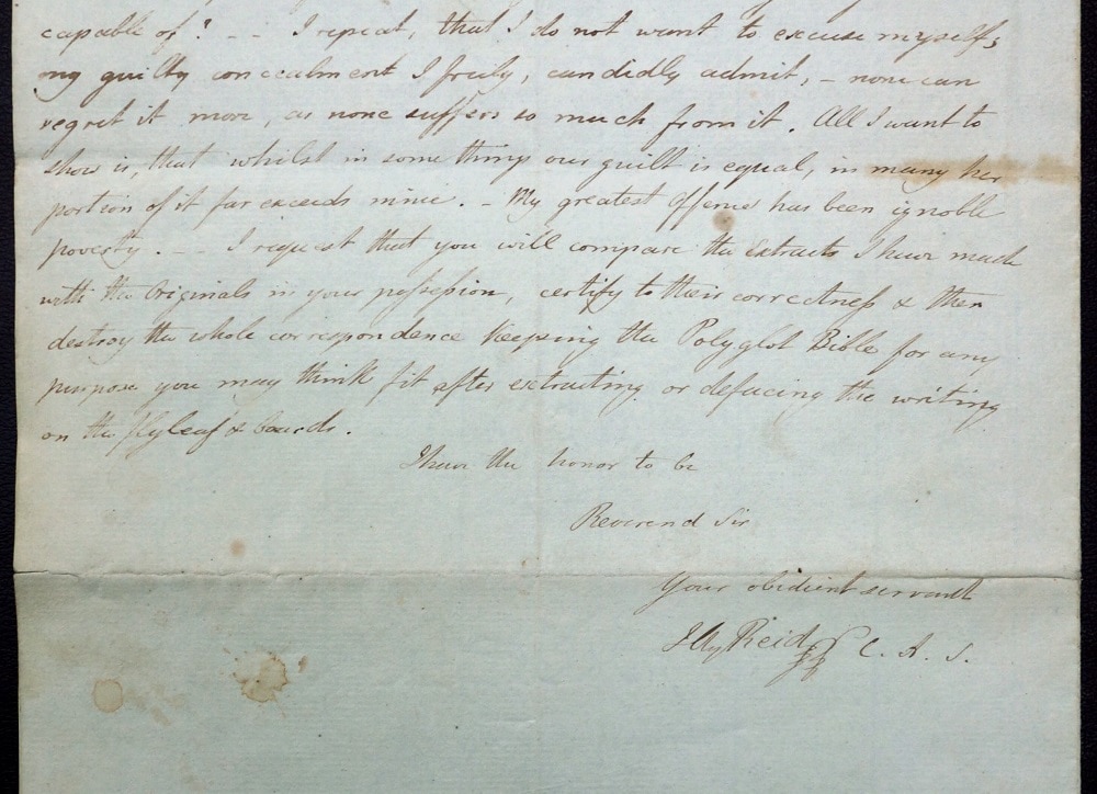 James Aquinas Reid, letter to Thomas Naylor, 30 January 1842, page 8; State Library of New South Wales