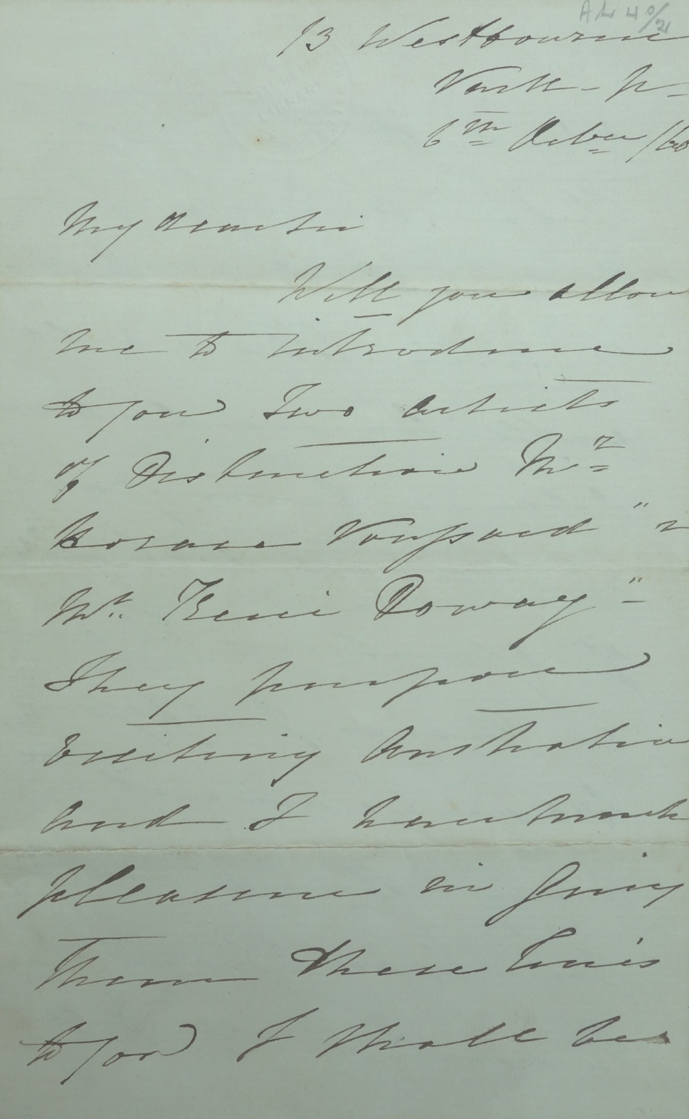 Letter, Catherine Hayes, London, 6 October 1860, to Jacob Clarke, Sydney; State Library of New South Wales