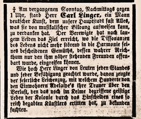 [Obituary], Süd Australische Zeitung (19 February 1862), 2