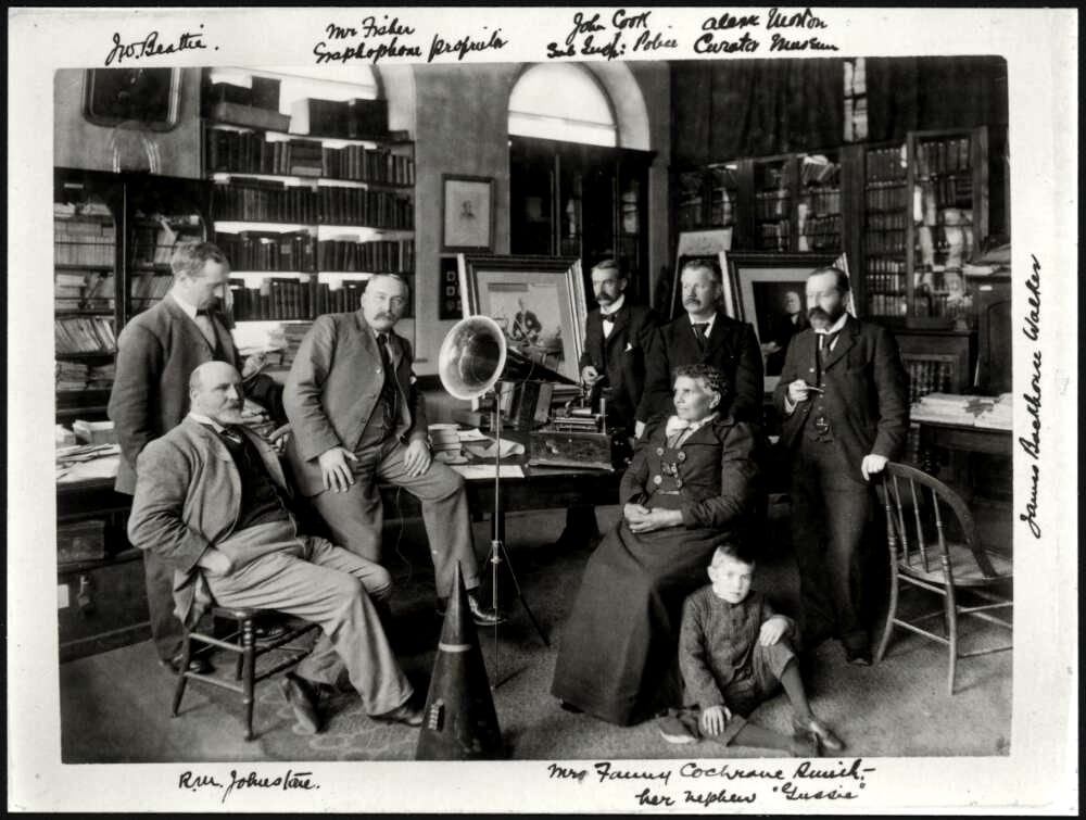 Photograph by J. W. Beattie at the 1899 recording session (National Library of Australia)