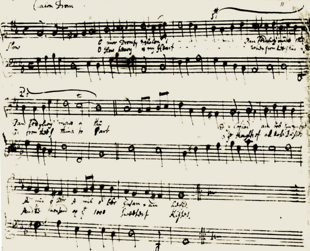 Calon drom, in MS Evan Williams, page 11, 1745; Royal College of Music, London