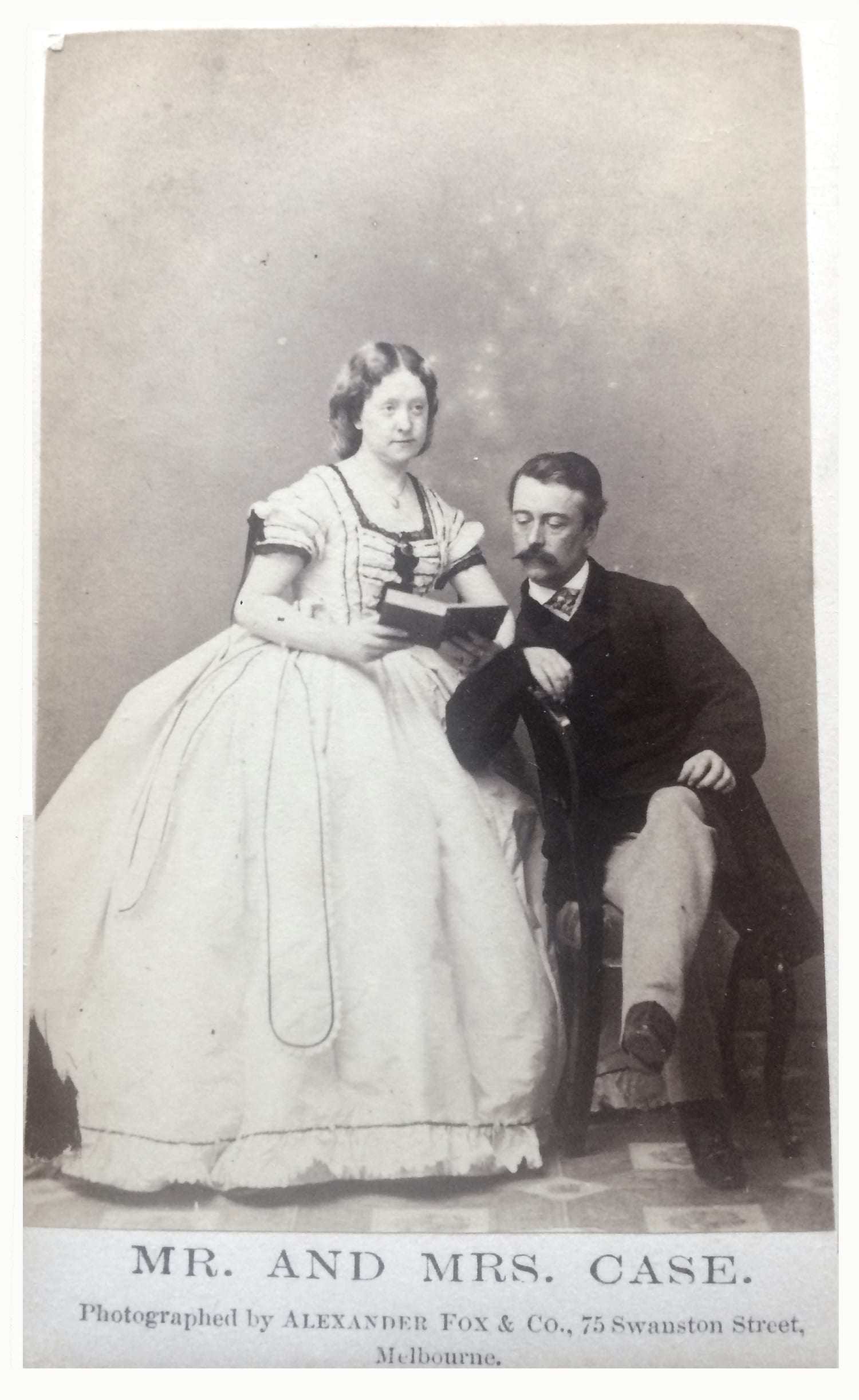 George and Grace Case, Melbourne, c. 1864 (photo: Alexander Fox) (courtesy of Shane Le Plastrier, 2021)