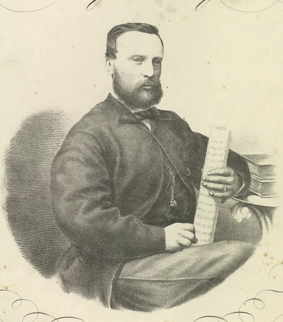 George Chapman, lithograph by Ludwig Lang, 1864