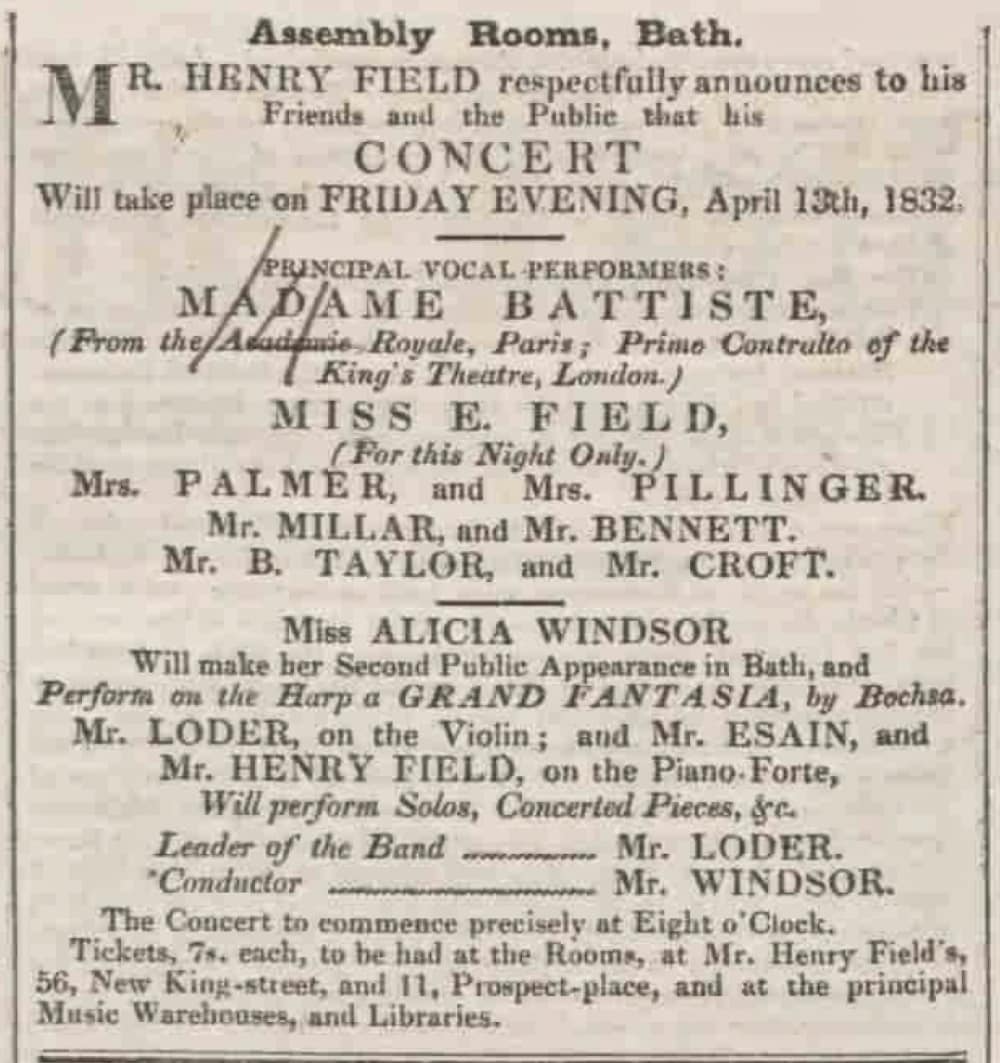 [Advertisement], Bath Chronicle and Weekly Gazette (12 April 1832), 3