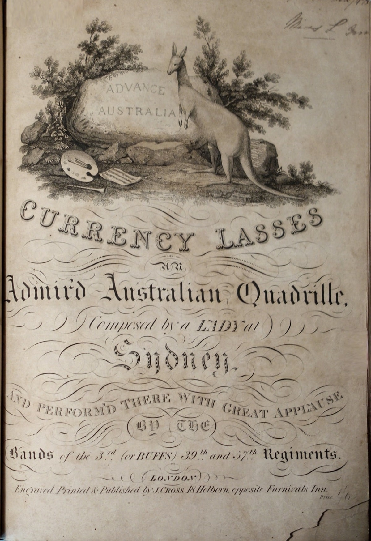 Currency lasses; an admired Australian quadrille, page 1 (cover)