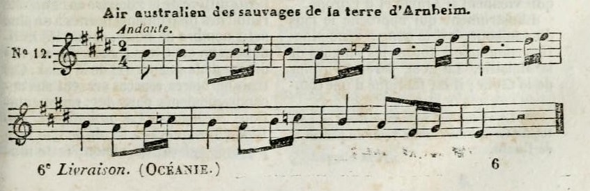 Arnhem Land song (Domeney de Rienzi 1836, 81)