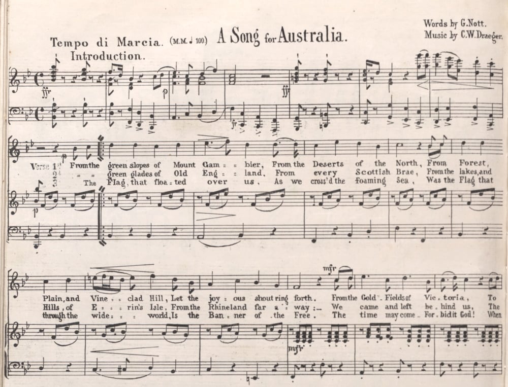 A song for Australia, by G. Nott and C. W. Draeger, 1861