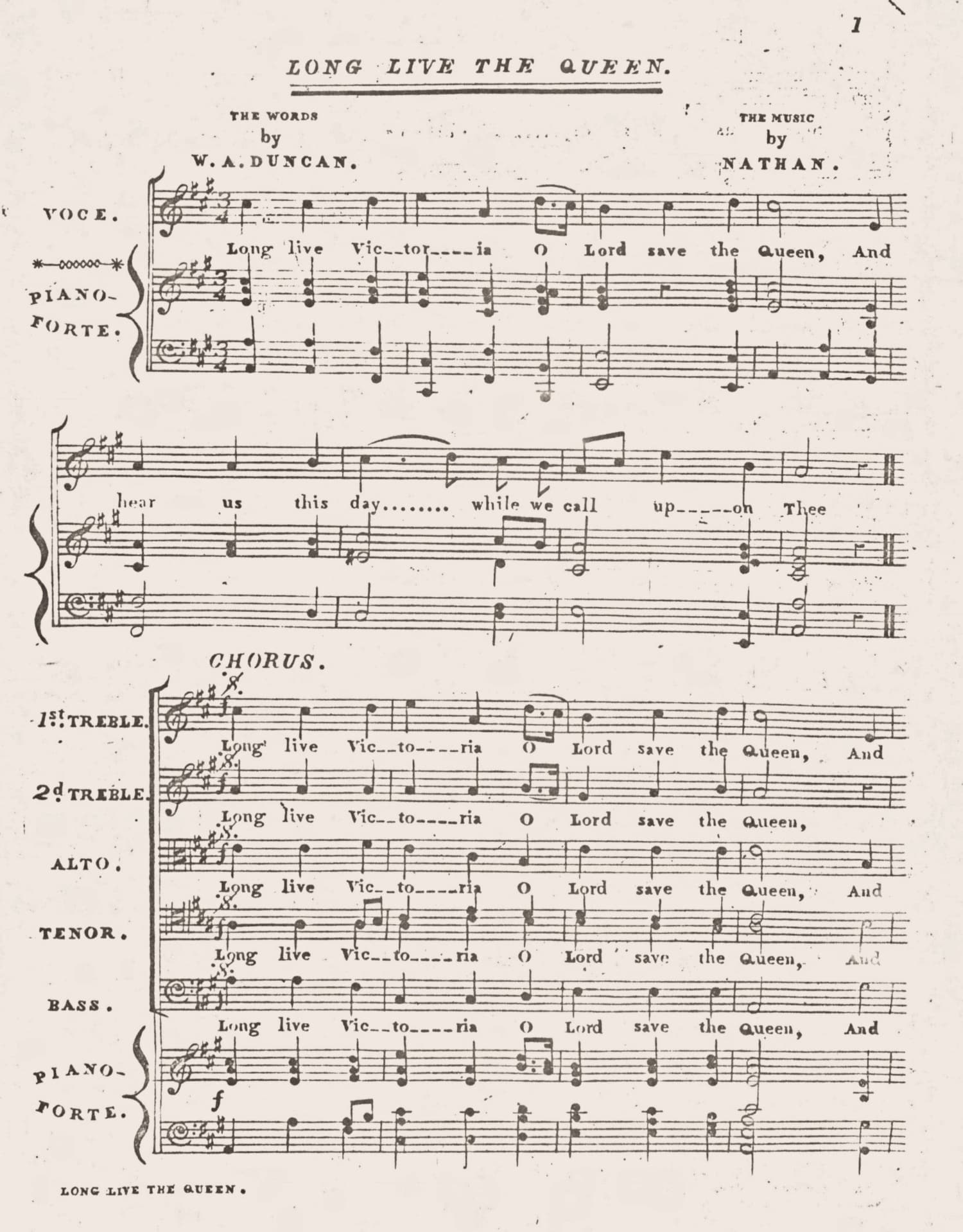 Long live Victoria, words by W. A. Duncan, music by Isaac Nathan (Sydney: F. Ellard, 1841)